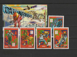 Central Africa 1987 Olympic Games Calgary, Space Set Of 5 + S/s MNH - Hiver 1988: Calgary