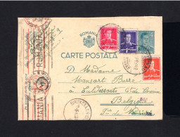 S834-ROMANIA-MILITARY NAZI CENSOR POSTCARD KICHINEF To BRUSSELS (belgium)1942.WWII.Posta Romana Carte Postale.POSTKARTE - Covers & Documents