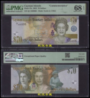 Cayman Islands 70 Dollars, 2023, Queen, Commemorative, PMG68 - Iles Cayman