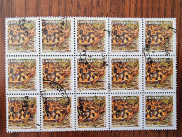 Uganda Stamps - Used - Block 15 - Reptiles - UG 1552 - Bell's Hinge-back Tortoise (Kinixys Belliana) - Oeganda (1962-...)