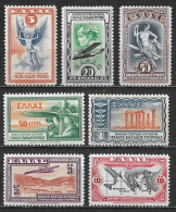 GREECE 1933 Airmail Aeroespresso MH Set Vl. A 8 / 14 - Neufs