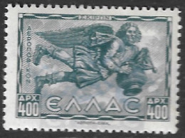 GREECE 1943 Airmail Winds 2nd Issue 400 Dr Grey With Double Printing Vl. A 65 B MNH - Nuevos