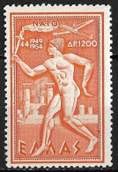 GREECE 1954 5th Anniversary Of NATO 1200 Dr Orange Vl. A 70 MNH - Ungebraucht