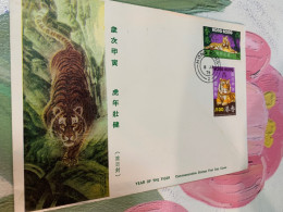 Hong Kong Stamp FDC Issued By CPA 1974 Tiger - Covers & Documents