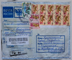 2019..RUSSIA .PLASTIC ENVELOPE WITH  GLUED  STAMPS..PAST MAIL ..REGISTERED - Covers & Documents