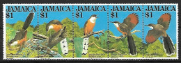 Jamaica MNH ** 1982 : Strip 5x  Jamaican Lizard Cuckoo  -  Coccyzus Vetula - Kuckucke & Turakos