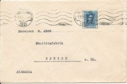 Spain Cover Sent To Germany 7-11-1923 Single Franked - Lettres & Documents