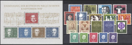 302-325 Bund-Jahrgang 1959 Komplett (19 Marken Und Block 2), Postfrisch ** - Annual Collections