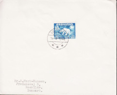 1948. GRØNLAND. Polar Bear. 30 Øre Blue Single On Fine Envelope To Roskilde, Danmark Cancelled ... (Michel 6) - JF545087 - Cartas & Documentos