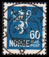 1927. NORGE. New Liontype. 60 øre Preussian Blue. LUXUS Cancel LILLESTRAND 30 X 34. (Michel 132) - JF545157 - Used Stamps