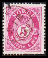 1935. NORGE. 5 øre Posthorn With Fine Small Cancel OSLO 10 1 35 P.P. (Michel 96 ) - JF545163 - Usados