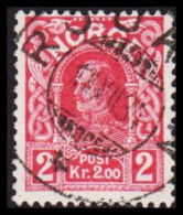 1915. NORGE. . Haakon. Smooth Background. Die C. 2 Kr. Red. With Beautiful Cancel RJUKAN 11. X... (Michel 91) - JF545166 - Oblitérés