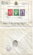 Iceland 1938   Leif Eriksson Day, Leif Eriksson Statue In Reykjavik, Map Of Icleland, Mi Bloc 2, FDC - FDC