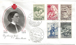 Iceland 1948 Children's Aid, Red Cross,  Nursing, Old Age Assistance, Sea Rescue, Mi 254-258, FDC - FDC