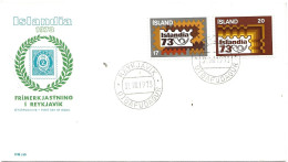 Iceland Island 1973 Stamp Exhibition ISLANDIA '73, MI 482-483  FDC - FDC