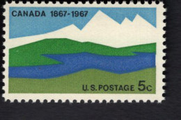 965467931  1967 SCOTT 1324 (XX) POSTFRIS MINT NEVER HINGED  - CANADA CENTENARY ISSUE - LANDSCAPE - Neufs