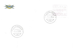 Island Iceland  1994  Vending Machine Label,  Cancelled   7.9.94 - Covers & Documents