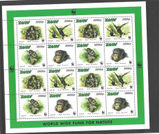 Zaire 1997 WWF Apes Bonobos Full Sheet ** MNH - Singes