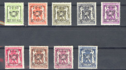 België PRE437-PRE445 X Cote €140 Perfect - Typo Precancels 1936-51 (Small Seal Of The State)