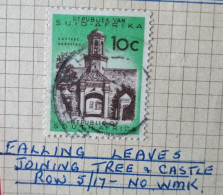 RSA 1960S 10c CASTLE WITH VARIETY FALLING LEAVES ROW 5/17 USED - Used Stamps