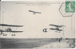 Grande Semaine D'Aviation De Champagne (Journée Du 27 Août) Farman , Latham Et Sommer Au Virage - Meetings