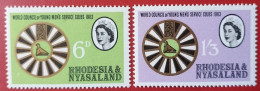 RHODESIA &NYASALAND WORLD COUNCIL OF YOUNG MENS SERVICE CLUB SET 1963 MNH - Rhodesia & Nyasaland (1954-1963)