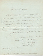 Etienne Jean-Baptiste PASTOU à Luigi CHERUBINI Lettre Autographe Signée 1837 - Singers & Musicians