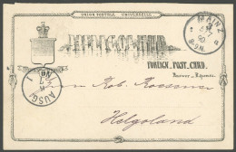 HELGOLAND P 7A BRIEF, 1890, 10 Pf. Grauschwarz, Antwortteil Von MAINZ 3 Nach Helgoland, Pracht, R!, Gepr. Schulz - Héligoland