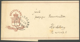 HELGOLAND S 2 BRIEF, 1889, 5 Pf. Braun, Streifband Nach Heidelberg, Feinst, Mi. 200.- - Heligoland