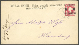 HELGOLAND U 2I BRIEF, 1879 20 Pf. Auf 10 Pf. Rot, Pfennig In Gleichmäßigen Typen, Brief Nach Hamburg, Pracht, Mi. 400.- - Héligoland