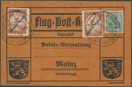 Dt. Reich IV BRIEF, 1912, 1 M. Auf 10 Pf. Gelber Hund, 2x Auf Flugpostkarte Mit Sonderstempel Darmstadt 18.6.12, Karte L - Lettres & Documents