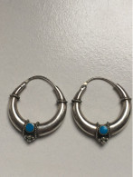 Boucles D'oreilles  En Argent Massif . - Earrings