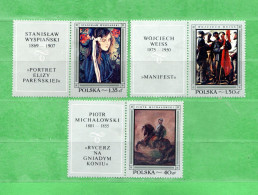 (N) POLONIA **- 1968 - PEINTURES. Yert. 1714-1717-1718.  MNH**. Come Scansione. - Neufs