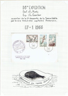 16e Expé Terre Adélie - 2e Desserte Du Courrier Par M/S THALA DAN - 17/1/1966 - Covers & Documents