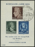 DDR Bl. 12IX O, 1955 Block Schiller Mit Abart Vorgezogener Fußstrich Bei J, Zusätzlich Waagerechter Strich Durch Markenb - Other & Unclassified