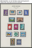 UNO - GENF , Komplette Postfrische Sammlung UNO-Genf Von 1969-80 Im Spezialalbum, Dazu Eckrandviererblocks Von 1971-78 K - Autres & Non Classés