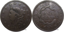 États-Unis - 1 Cent Coronet Head 1817 - TB/VF25 - Mon3653 - 1816-1839: Coronet Head