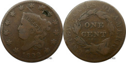 États-Unis - 1 Cent Coronet Head 1822 - TB/VF20 Choc - Mon5008 - 1816-1839: Coronet Head