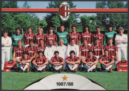 FOOTBALL - ITALIA MILANO 23.5.1988 - A.C. MILAN CAMPIONE D'ITALIA 1987/88 - CARTOLINA GIGANTE CON ROSA DELLA SQUADRA - A - Clubs Mythiques