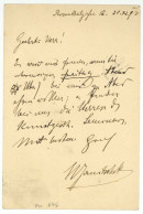 Kunstgeschichte Hubert Janitschek (1846-1894) Österr. Kunsthistoriker Autograph Leipzig 1892 - Uitvinders En Wetenschappers