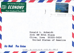 New Zealand Air Mail Cover Sent To USA Single Franked - Luchtpost