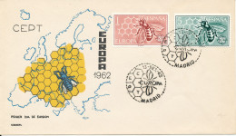 Spain FDC 13-9-1962 EUROPA CEPT Complete Set Of 2 With Cachet - 1962