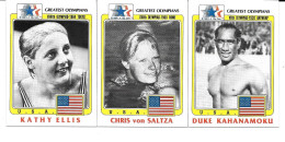 DH78 - GREATEST OLYMPIANS - DUKE KAHANAMOKU - CHRIS VON SALTZA - KATHY ELLIS - Trading Cards
