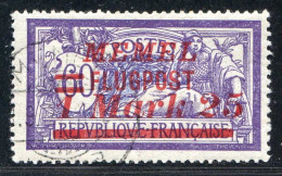 REF 090 > MEMEL < Yv PA N° 22A Ø Surcharge Espacée 3½ Mn < Oblitéré Dos Visible - Used Ø Air Mail - Usati