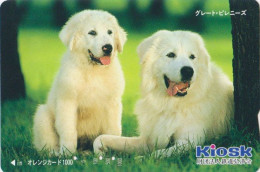 RARE Carte Orange JAPON - Série KIOSK - ANIMAL - CHIEN BERGER PATOU Des PYRENEES - DOG JAPAN Prepaid JR Card - HUND 1242 - Perros