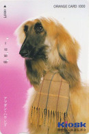 Carte Orange JAPON - Série KIOSK - ANIMAL - CHIEN LEVRIER AFGHAN - DOG JAPAN Prepaid JR Card - HUND 1243 - Chiens