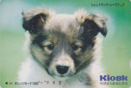 Carte Orange JAPON - Série KIOSK - ANIMAL -  CHIEN BERGER - SHETLAND SHEEP DOG - JAPAN Prepaid JR Card - 1244 - Hunde