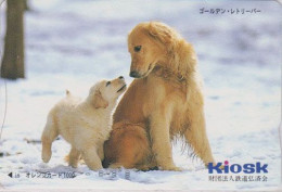 Carte Orange JAPON - Série KIOSK - ANIMAL - CHIEN LABRADOR - GOLDEN RETRIEVER DOG - JAPAN Prepaid JR Card - BE 1245 - Perros