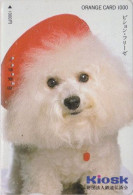 Carte Orange JAPON - Série KIOSK - ANIMAL - CHIEN BICHON FRISE - DOG - JAPAN Prepaid JR Card - HUND - 1249 - Perros