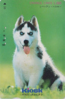 Carte Orange JAPON - Série KIOSK - ANIMAL - CHIEN - HUSKY - SIBERIAN HUSKIE DOG - JAPAN Prepaid JR Card - HUND - 1253 - Perros